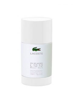 Lacoste  L 12.12 Eau De  Blanc Pure White For Men Deodorant stick, 75 ml.